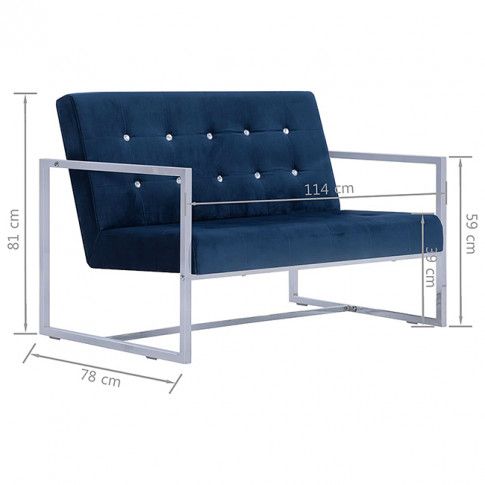 Szczegółowe zdjęcie nr 6 produktu Zgrabna 2-osobowa sofa Mefir - niebieska