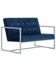 Granatowa sofa do salonu 2-osobowa - Mefir w sklepie Edinos.pl