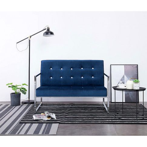 Szczegółowe zdjęcie nr 8 produktu Zgrabna 2-osobowa sofa Mefir - niebieska