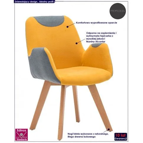 Fotografia Fotel wypoczynkowy Kubrys - musztardowy z kategorii Fotele wypoczynkowe