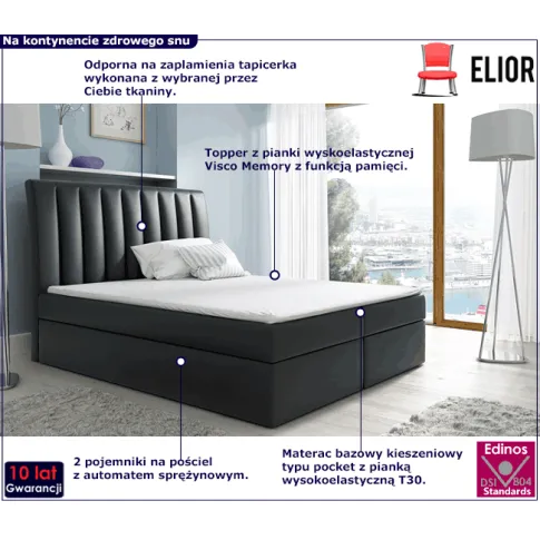 Kontynentalne łóżko z pojemnikiem 120x200 Lando