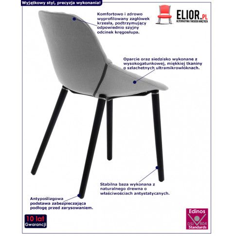 Fotografia Miękkie krzesło Fabien - jasnoszare z kategorii Krzesła do salonu