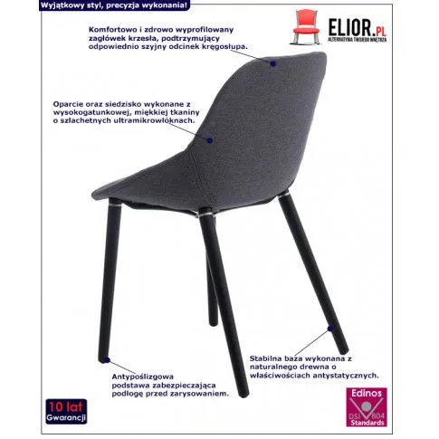 Fotografia Miękkie krzesło Gixo - ciemnoszare z kategorii Krzesła do salonu