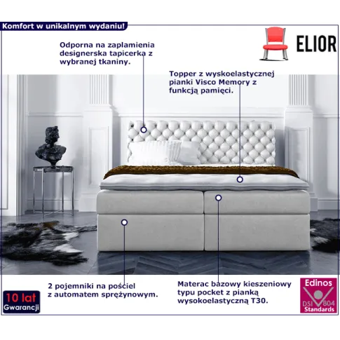 Kontynentalne łóżko z pojemnikiem 120x200 Miami