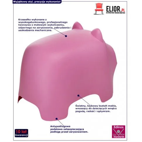 Fotografia Urocze krzesełko dziecięce Amantea - różowe z kategorii Pokój dziecięcy