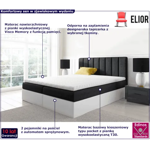 Kontynentalne łóżko z pojemnikiem Passio