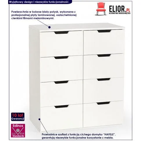 Zdjęcie nowoczesna komoda biały połysk Gaspar 3X | Edinos.pl