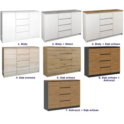Szczegółowe zdjęcie nr 5 produktu Skandynawska komoda dąb artisan - Diegi 2X