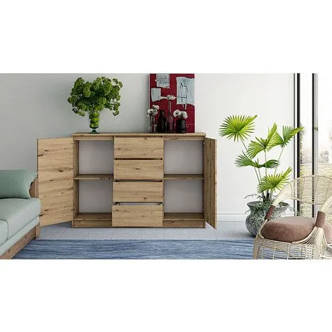 Szczegółowe zdjęcie nr 4 produktu Skandynawska komoda dąb artisan - Diegi 2X