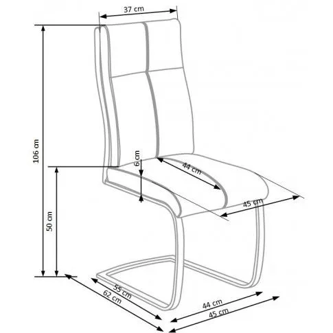 Zdjęcie szare krzesło kuchenne do stołu Oversi 2X | Edinos.pl