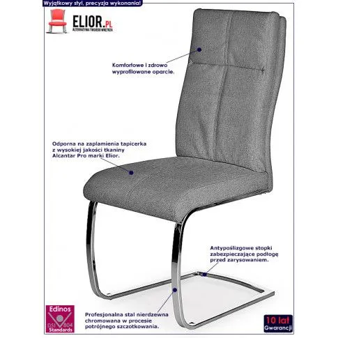 Fotografia Krzesło tapicerowane Oversi 2X - popielate z kategorii Krzesła