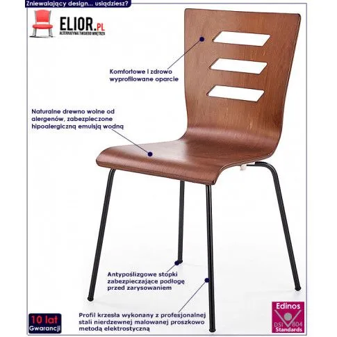 Fotografia Krzesło profilowane Entor 2X - orzech z kategorii Krzesła