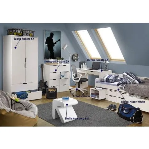 Szczegółowe zdjęcie nr 4 produktu Komoda biały połysk Gaspar 4X