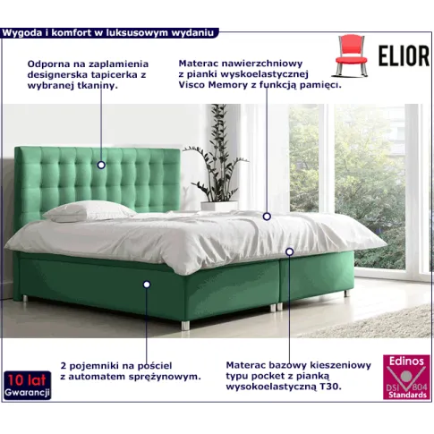 Kontynentalne łóżko z zagłówkiem 160x200 Kiko