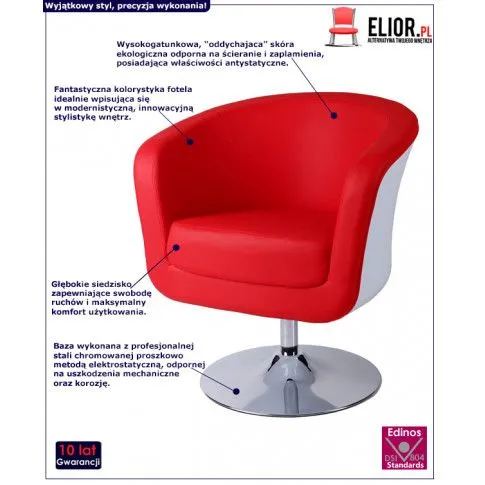 Fotografia Komfortowy fotel wypoczynkowy Novel - czerwony z kategorii Fotele do salonu