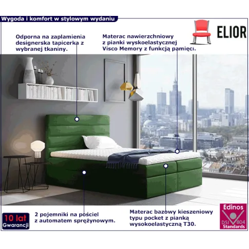 Fotografia Łóżko kontynentalne Votica 140x200 - 36 kolorów z kategorii Łóżka kontynentalne