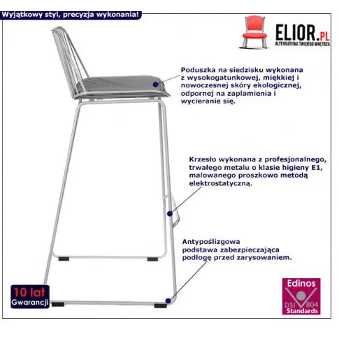 Fotografia Loftowy hoker Marlo - szary z kategorii Hokery