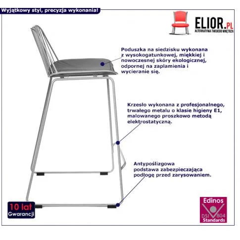 Fotografia Loftowy hoker Marlo 2X - szary z kategorii Hokery