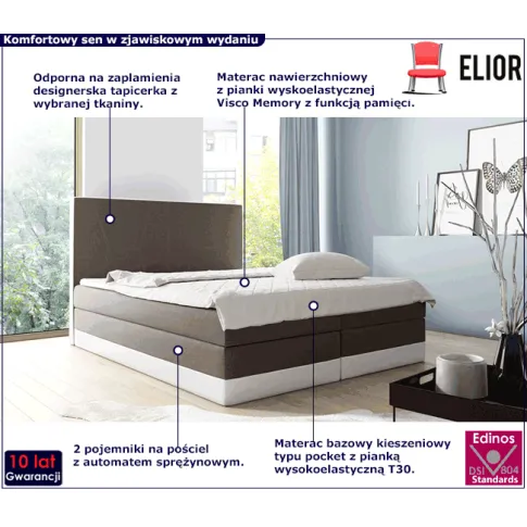 Kontynentalne łóżko z zagłówkiem 120x200 Domino