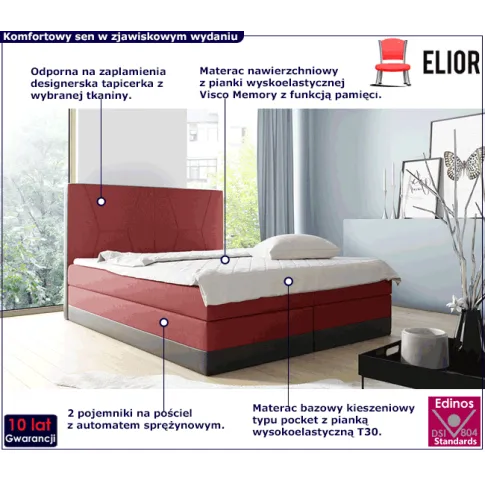 Kontynentalne łóżko z zagłówkiem 160x200 Domino