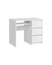 Nowoczesne biurko komputerowe Luvio 2X - biały połysk w sklepie Edinos.pl