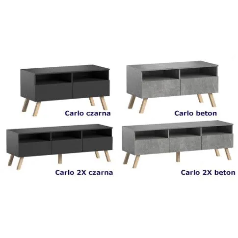 Zdjęcie elegancka szafka RTV Palmira 2X czarna modna | Edinos.pl