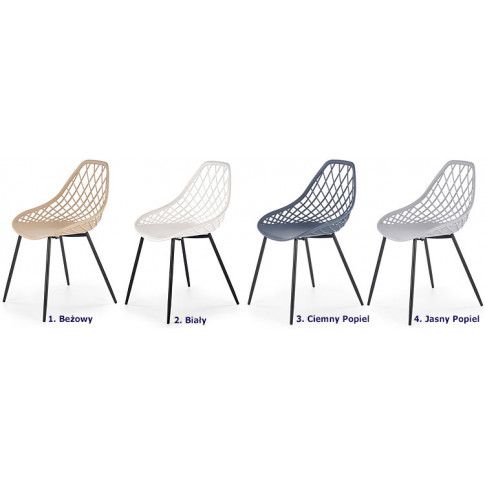 Szczegółowe zdjęcie nr 4 produktu Druciane krzesło ażurowe Inder - białe
