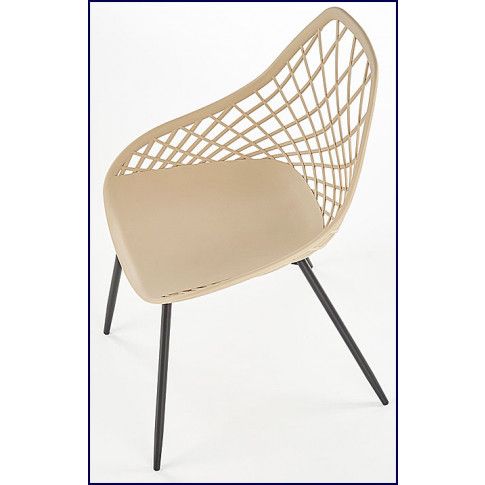 Zdjęcie beżowe minimalistyczne krzesło druciane Inder - sklep Edinos.pl