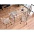 Szczegółowe zdjęcie nr 5 produktu Druciane krzesło styl minimalistyczny Inder - beżowe