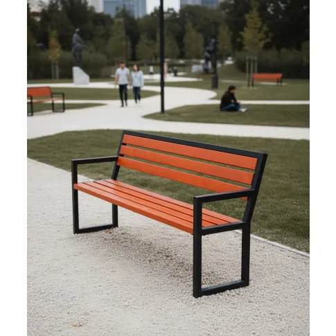 Fotografia Ławka parkowa Nordam z podłokietnikami 150 cm - 84 kolory z kategorii Ławki ogrodowe