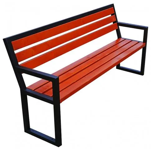 Szczegółowe zdjęcie nr 4 produktu Ławka parkowa Nordam z podłokietnikami 180cm - 84 kolory