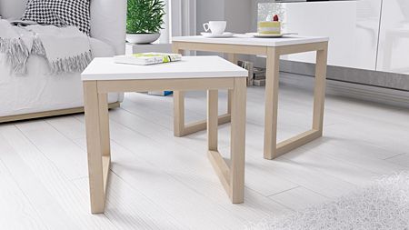 Modne stoliki Ingri - białe