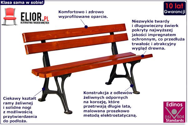 ławka parkowa ogrodowa Carina