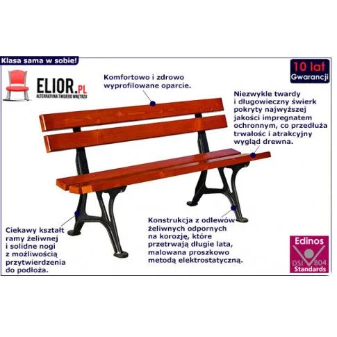 Fotografia Ławka miejska Onund 150cm - 7 kolorów z kategorii Stoły, krzesła, ławki