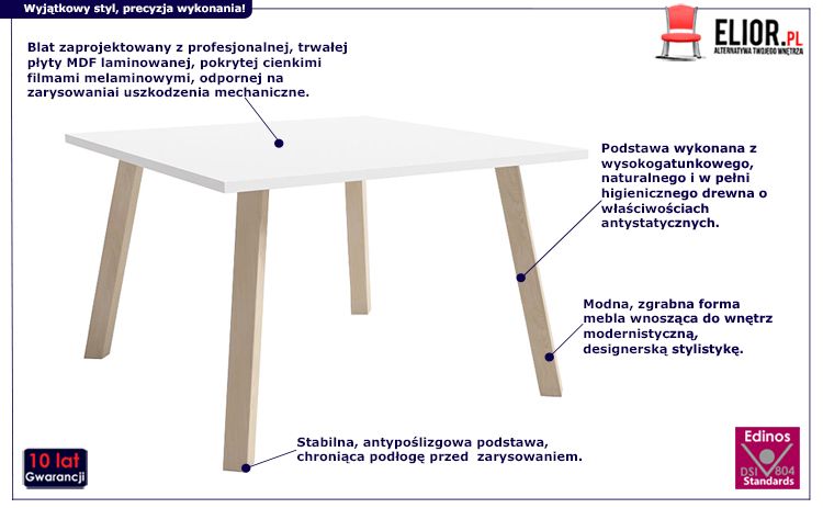 Skandynawski stolik kawowy Lirena - buk