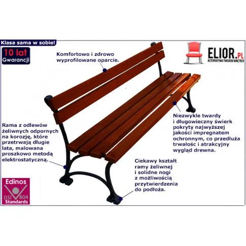 Fotografia Ławka ogrodowa Uderon 2X 150cm - 7 kolorów z kategorii Stoły, krzesła, ławki