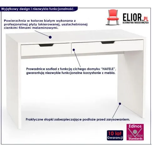 Fotografia Biurko z szufladami Gaspar 8X - białe z kategorii Biurka białe