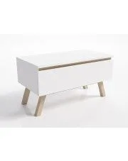 Matowa komoda na drewnianych nóżkach Lira - biała w sklepie Edinos.pl