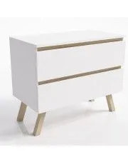 Skandynawska komoda na nóżkach Lira 2X - biała mat w sklepie Edinos.pl