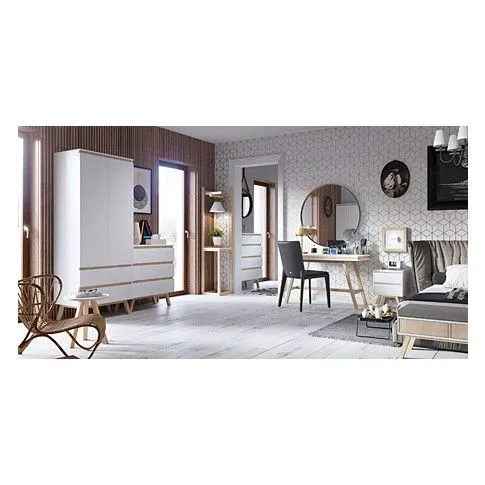 Zdjęcie skandynawska komoda Lira 3X biała stylowa | Edinos.pl