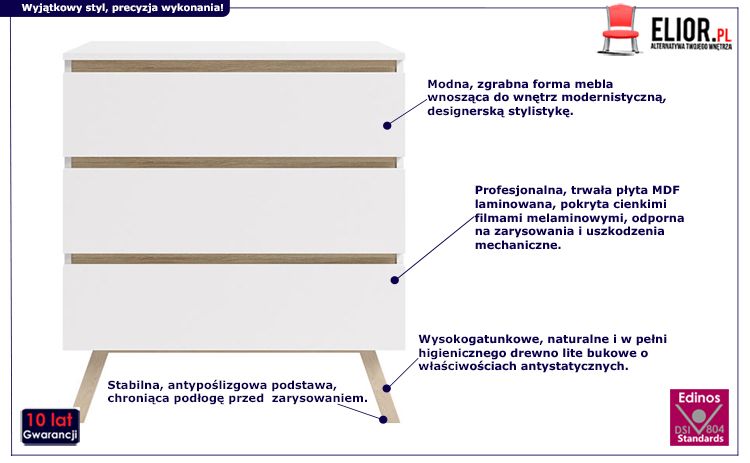 Praktyczna komoda Egna 3X - skandynawska