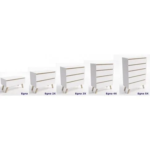 Szczegółowe zdjęcie nr 4 produktu Skandynawska wysoka komoda na nóżkach Lira 5X - biała mat