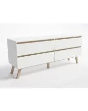 Skandynawska komoda na nóżkach Verita 2X - biała mat w sklepie Edinos.pl