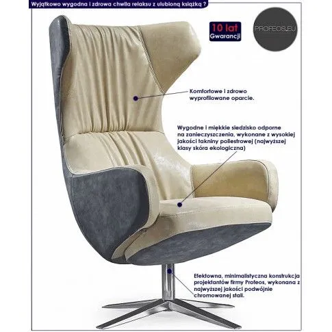 Fotografia Tapicerowany fotel wypoczynkowy Bernis z kategorii Fotele wypoczynkowe