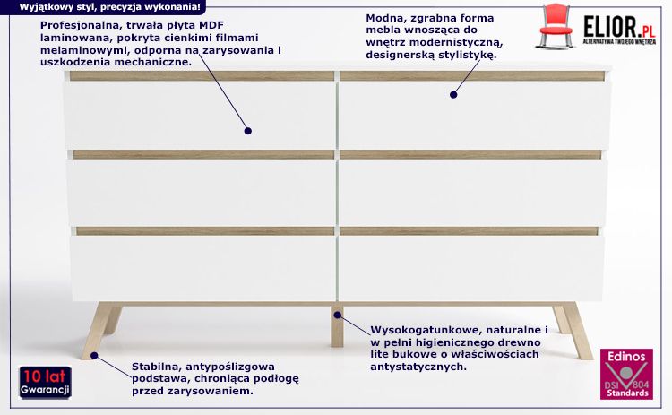 Skandynawska komoda Enna 3X - buk