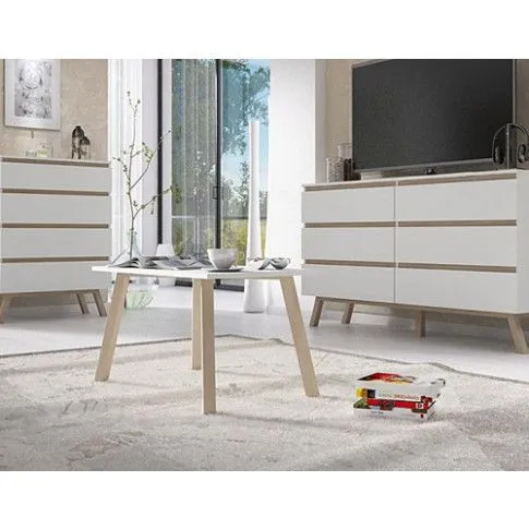 Zdjęcie skandynawska komoda Verita 3X biała buk | Edinos.pl