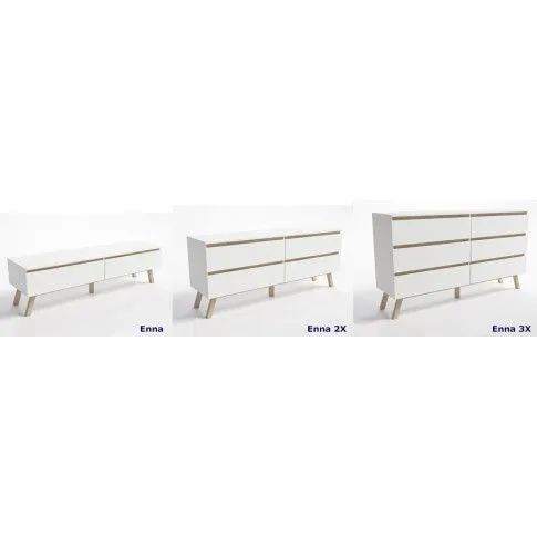 Szczegółowe zdjęcie nr 4 produktu Skandynawska komoda na nóżkach Verita 3X - biała