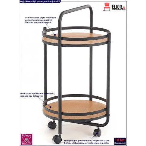 Fotografia Okrągły stolik barowy Igla - naturalny z kategorii Ławy i stoliki