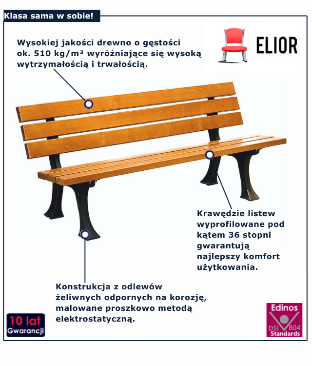 ławka parkowa ogrodowa Vaxi