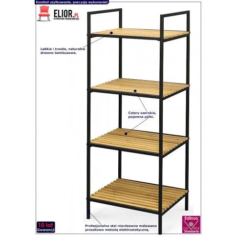 Fotografia Regał z 4 półkami Simmel 3X - bambus z kategorii Regały